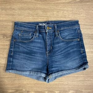 Medium wash jean shorts